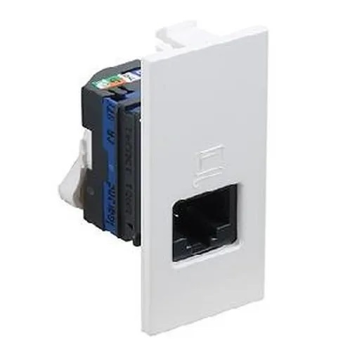 Legrand  Britzy RJ45 Socket Cat 5e With Shutter , 1 Module - White
